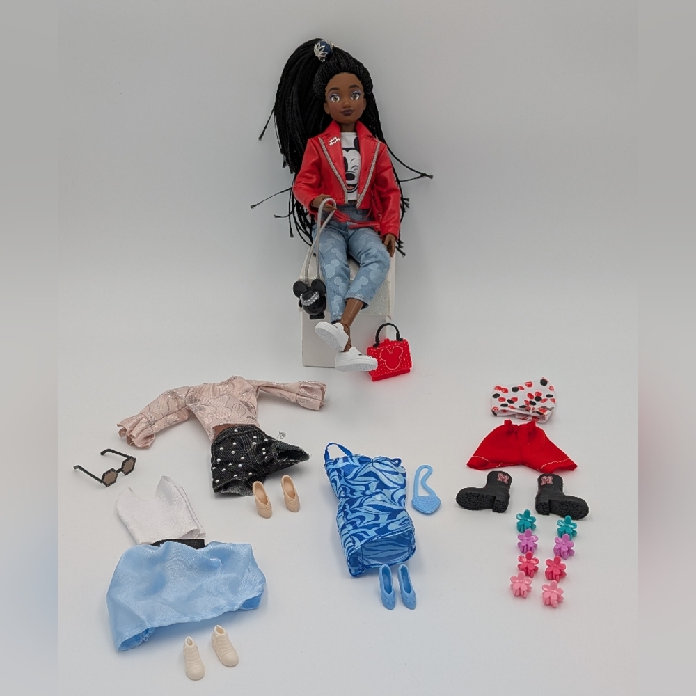 Fashion Doll with Accessories - Red, Blue, Black